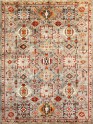 Traditional Green Wool Area Rug: Karachi Mughal 31: Green (Hand-Knotted Area Rug)