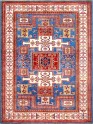 Bohemian/Traditional Blue/Navy Wool Area Rug: Karachi Mughal 6018: Blue/Multi (Hand-Knotted Area Rug)
