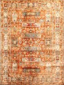 Bohemian/Traditional Orange/Rust Wool Area Rug: Karachi Mughal 66: Rust (Hand-Knotted Area Rug)