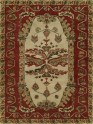 Transitional Beige/Tan Wool Area Rug: Regal Near Mosaic 1814760: Beige/Red (Hand-Tufted Area Rug)