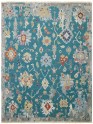 Transitional/Traditional Blue/Navy Wool Area Rug: Regal Skyward 1819281: Teal/Multi (Handmade Area Rug)