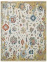 Transitional/Traditional Ivory/White Wool Area Rug: Regal Skyward 1819381: Sea Salt/Multi (Handmade Area Rug)