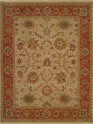 Traditional/Bohemian Ivory/White Wool Area Rug: Regal Sudan 1819411: Ivory/Rust (Handmade Area Rug)