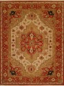 Traditional/Bohemian Ivory/White Wool Area Rug: Regal Sudan 1819981: Ivory/Red (Handmade Area Rug)