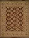 Traditional/Bohemian Brown Wool Area Rug: Regal Sudan 1819322: Brown/Green (Handmade Area Rug)