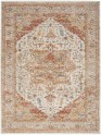 TraditionalWhite/Ivory Area Rug: Revival Shoreline 181960: Ivory/Rust (Power-Loomed Area Rug)