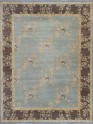 Stickley | Chobi Trellis | RU-1910: Teal area rug Traditional Light Blue/Navy Wool Area Rug: Stickley Chobi Trellis RU-1910 (Hand-Knotted Area Rug)