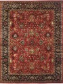 Traditional Orange/Rust Wool Area Rug: Stickley Taj Kashan RU-3810 (Hand-Knotted Area Rug)