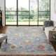 Traditional Blue/Navy Wool Area Rug: Regal Aaron 181798: Chambray/Multi (Hand-Knotted Area Rug)