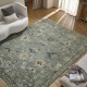 Traditional Green Wool Area Rug: Regal Cavallo 183266: Antique Pewter (Hand-Knotted Area Rug)