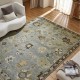 Traditional Blue/Navy Wool Area Rug: Regal Cavallo 183566: Ice Blue/Earth Tones (Hand-Knotted Area Rug)