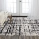 Modern Black Wool Area Rug: Bainbridge Cutler 23711: Black/Ivory (Power-Loomed Area Rug)