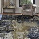 Transitional/Modern Blue/Navy Wool Area Rug: Regal Hellenic Wind 188459: Blue/Grey (Hand-Knotted Area Rug)