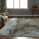 Transitional/Modern Blue/Navy Wool Area Rug: Regal Issaquah Treasures 189452: Indigo/Ivory (Hand-Knotted Area Rug)