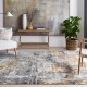 Modern Grey/Silver Area Rug: Regal Jnana 1810570: Grey/Gold (Hand-Knotted Area Rug)