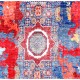 Traditional/Modern Blue/Navy Wool Area Rug: Karachi Lahore 20393: Blue/Multi (Hand-Knotted Area Rug)