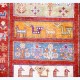 Bohemian/Traditional Multi Wool Area Rug: Karachi Lahore 4897: Multi/Red (Hand-Knotted Area Rug)