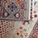 Bohemian/Traditional Grey/Silver Wool Area Rug: Karachi Lahore 5907: Grey/Multi (Hand-Knotted Area Rug)