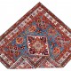 Bohemian/Traditional Blue/Navy Wool Area Rug: Karachi Mughal 10457: Light Blue/Ivory (Hand-Knotted Area Rug)