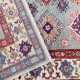 Bohemian/Traditional Blue/Navy Wool Area Rug: Karachi Mughal 10463: Light Blue/Ivory (Hand-Knotted Area Rug)