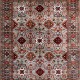 Bohemian/Traditional Grey/Silver Wool Area Rug: Karachi Mughal 10469: Silver (Hand-Knotted Area Rug)