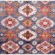Bohemian/Traditional Ivory/White Wool Area Rug: Karachi Mughal 10496: Ivory/Red (Hand-Knotted Area Rug)