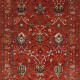 Traditional Red/Burgundy Wool Area Rug: Karachi Mughal 154: Red (Hand-Knotted Area Rug)