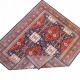 Bohemian/Traditional Red/Burgundy Wool Area Rug: Karachi Mughal 5235: Red/Navy (Hand-Knotted Area Rug)