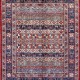 Bohemian/Traditional Blue/Navy Wool Area Rug: Karachi Mughal 5773: Navy/Multi (Hand-Knotted Area Rug)