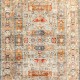 Bohemian/Traditional Green Wool Area Rug: Karachi Mughal 60: Green (Hand-Knotted Area Rug)
