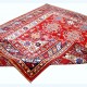 Bohemian/Traditional Red/Burgundy Wool Area Rug: Karachi Mughal 7114: Red (Hand-Knotted Area Rug)