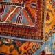 Bohemian/Traditional Blue/Navy Wool Area Rug: Karachi Mughal 7595: Teal/Multi (Hand-Knotted Area Rug)