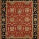 Traditional Orange/Rust Wool Area Rug: Regal Old Urban 1815414: Rust/Black (Hand-Knotted Area Rug)