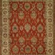 Traditional Orange/Rust Wool Area Rug: Regal Phocelia 1816479: Rust/Ivory (Hand-Knotted Area Rug)