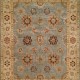 Traditional Blue/Navy Wool Area Rug: Regal Rhapsody 1818087: Teal/Ivory (Hand-Knotted Area Rug)