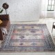 Bohemian Blue/Navy Wool Area Rug: Regal Skyward 1819481: Indigo/Multi (Handmade Area Rug)