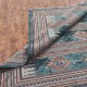 Bohemian Blue/Navy Wool Area Rug: Regal Skyward 1819781: Teal Tones (Handmade Area Rug)