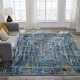 Modern/Transitional Blue/Navy Wool Area Rug: Regal Soaring 1819617: Navy/Multi (Hand-Knotted Area Rug)