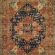 Traditional Blue/Navy Wool Area Rug: Regal Theology 1820083: Navy/Rust (Hand-Knotted Area Rug)