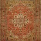 Traditional Orange/Rust Wool Area Rug: Regal Theology 1820283: Rust/Rust (Hand-Knotted Area Rug)
