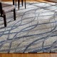 Transitional/Modern Ivory/White Wool Area Rug: Regal Vivid Style 1822706: Ivory/Indigo (Hand-Knotted Area Rug)
