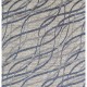 Transitional/Modern Ivory/White Wool Area Rug: Regal Vivid Style 1822706: Ivory/Indigo (Hand-Knotted Area Rug)