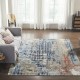 Modern Blue/Navy Wool Area Rug: Regal Vancouver Nights 1822193: Denim/Rust (Power-Loomed Area Rug)