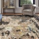 Transitional/Modern Beige/Tan Wool Area Rug: Regal Zanza Flourish 1826815: Tan/Black (Hand-Knotted Area Rug)
