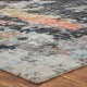 Transitional/Modern Charcoal/Black Wool Area Rug: Regal Zanza Flourish 1826025: Black/Multi (Hand-Knotted Area Rug)