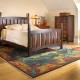 Bohemian Charcoal/Black Wool Area Rug: Stickley English Garden RU-1010 (Hand-Knotted Area Rug)
