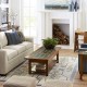 Bohemian Ivory/White Wool Area Rug: Stickley Rennie Tulip RU-1445 (Hand-Knotted Area Rug)